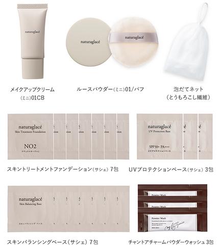 ナチュラグラッセトライアルセットの内容。